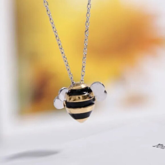WEE BEE & Queen Bee Necklace and Earrings gift box 925 sterling stamped - Picture 2 of 4
